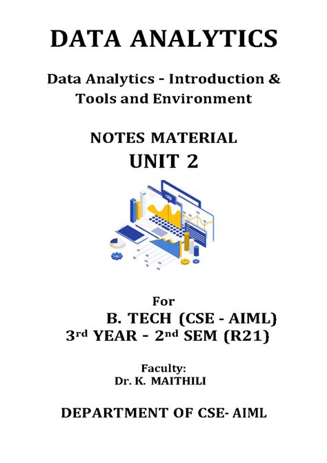 DATA ANALYTICS UNIT 2 LECTURE NOTES FOR B. TECH (CSE - AIML) - Studocu