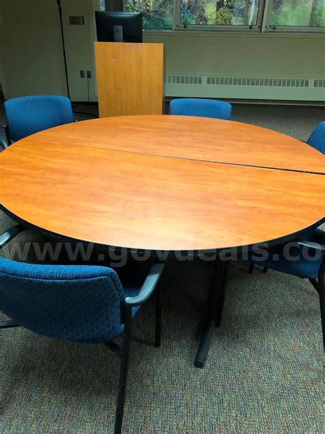 Two (2) Semi-Circle Tables | AllSurplus