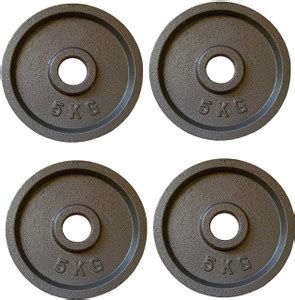 IRIS 20 kg Fitness Standard 1 Inch/ 25 mm Cast Iron Black Weight Disc ...