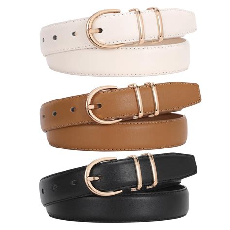 WHIPPY Women Leather Belts Ladies Dress Belt for Jeans 3 Pack - Walmart.com