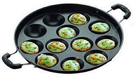LEOSXA 3-Layer Non Stick Appam Patra Gabgota Pongal Paniyraim With Lids ...