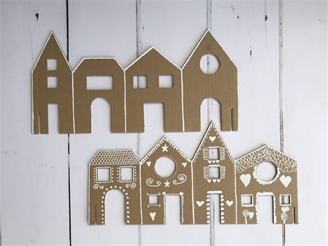 Recycled Cardboard Christmas ‘Gingerbread’ Village – The Bear & The Fox
