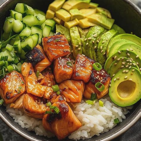 Salmon Rice Bowl Recipe: Asian-Inspired Meal (Digital Download ...