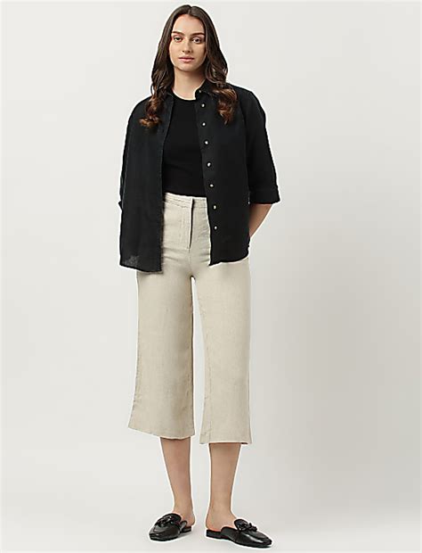 Buy Linen Rich Wide Leg Trousers at Marks & Spencer