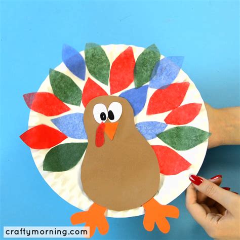 Paper plate turkey craft using tissue paper – Artofit