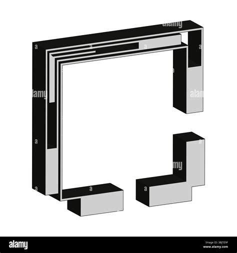 Corner frame design. Geometric border lines. Angular shape composition. Vector outline box Stock ...