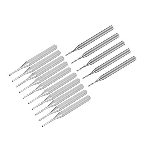 uxcell 15PCS 1/8" Shank 1x6mm 1x7mm Carbide Flat Nose End Mill Cutter ...