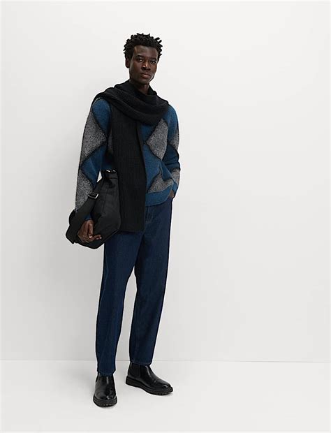 Buy Hazy Exploded Argyle Crew Neck Jumper at Marks & Spencer