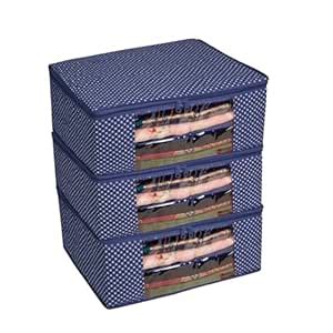 Homestrap Set of 3 Cotton Quilted Saree Covers | 3-Layered Foldable ...