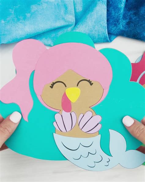 Disguise a Turkey as a Mermaid Craft Template | Turkey disguise, Turkey ...