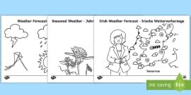 Weather Colouring Pages English/German (teacher made)