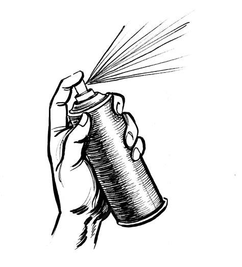 Realistic Spray Paint Can Drawing