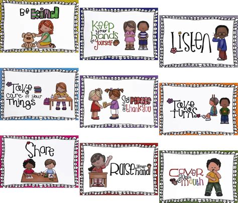 Alpurple 9 Pcs A4 Classroom Rules Posters- Preschool India | Ubuy