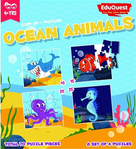 ZZ Eduquest Step Up puzzles combo - Pet, Farm, Ocean Wild Animals ...