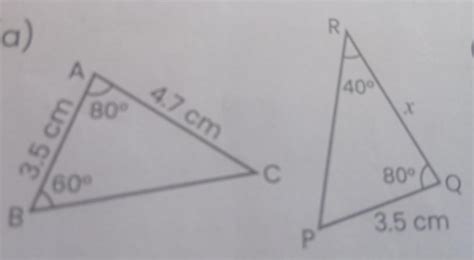 Find the measurements of the unknown sider or angles marked by small ...