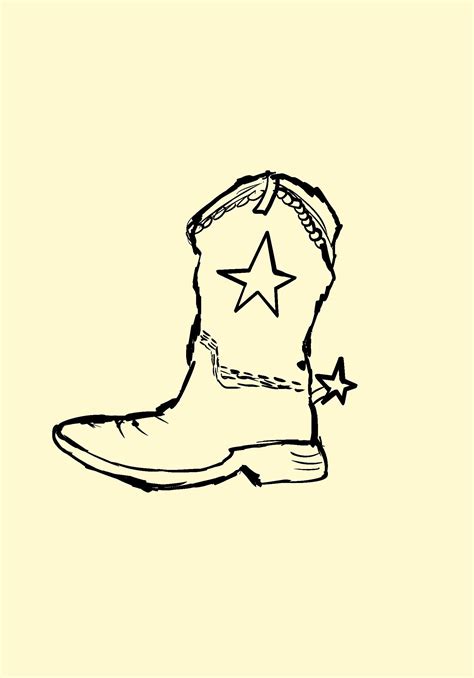 Star Boot, 8.5x11 Cowboy Boot Design, Multiple Background Options ...