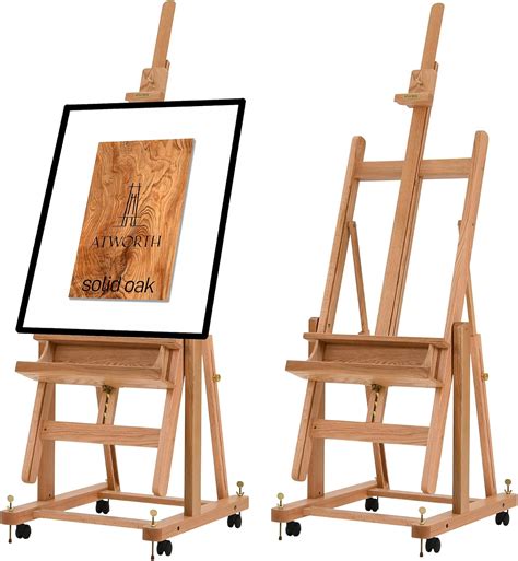 Buy ATWORTH Deluxe Artist Heavy-Duty Solid American Red Oak Wooden ...