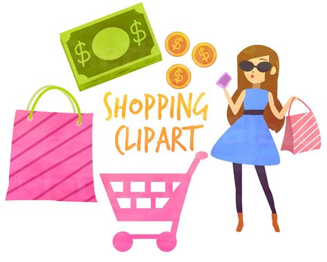 Shopping Clipart, Fashion Clipart, Shopping Bags Clipart, for Personal ...