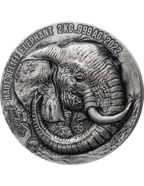 ELEPHANT Big Five 2 Kg Silver Coin 20000 Francs Ivory Coast 2022
