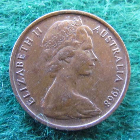 Australian 1968 1 Cent Queen Elizabeth Coin – Gumnut Antiques