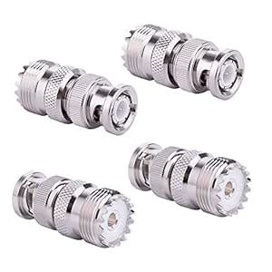 Buy MOOKEERF UHF PL259 to BNC Connector, 4pcs BNC Male to UHF SO239 ...