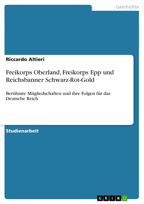 Buy Freikorps Oberland, Freikorps Epp und Reichsbanner Schwarz-Rot-Gold ...