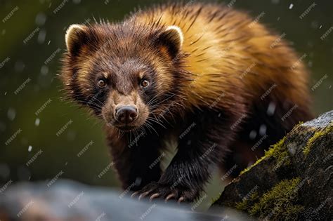 Premium AI Image | Fierce Vigilance Wolverine Looking Out for Prey