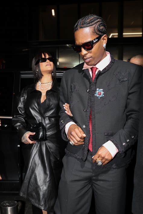 RIHANNA and ASAP Rocky Out for Dinner at Sienna Restaurant in Paris 01 ...