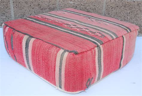 Vintage Moroccan Floor Pillow Seat Cushion Made from a Berber Old Rug ...