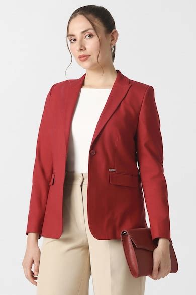 Van Heusen Woman Formal Blazers, Women Red Solid Blazer for Blazers at ...