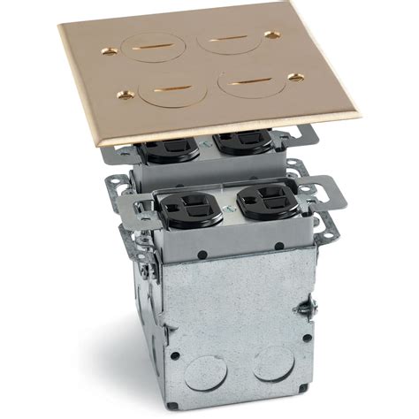 Lew Electric SWB-4 2 Duplex Floor Plate, Box, Screw Plugs, Box, Brass ...