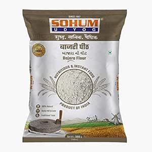 Sohum Udyog Bajara Flour 500 gms - 100% Natural, Stone Ground - Bajari ...