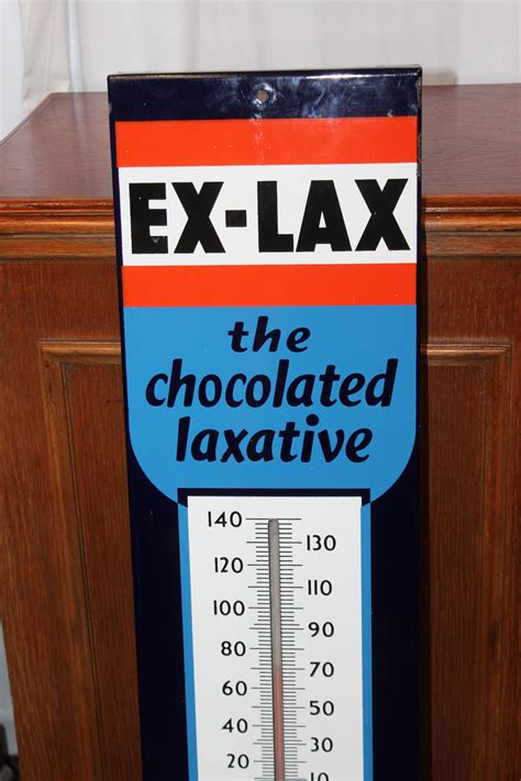 1940s Ex-Lax "The Chocolate Laxative" Porcelain Thermometer For Sale at ...