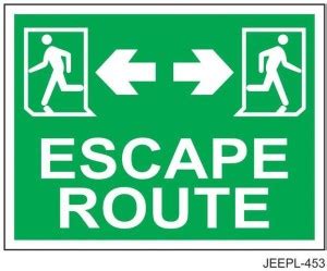 JEEPL ESCAPE ROUTE SIGNAGE BOARD (JE-453)12X24 INCHES Emergency Sign ...