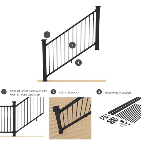 Deckorators Grab and Go 6-ft x 36-in Black Composite Deck Stair Rail ...