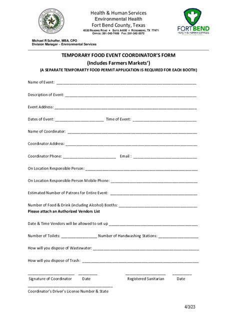 Fillable Online Health & Human Services Fort Bend County, Texas ...