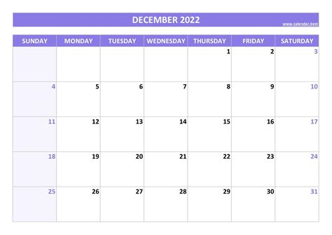 December 2022 calendar -Calendar.best