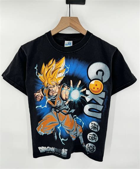 Vintage Dragon Ball Z Goku Solo Shirt Double Sided AO… - Gem
