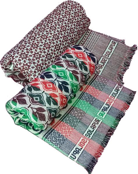 Buy Cotonine - Cotton Single Size 300 TC Solapur Chaddar Blanket, Brown ...