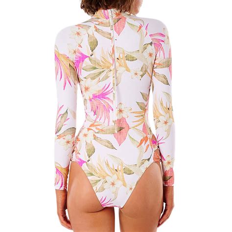 RIP CURL NORTH SHORE CHEEKY L/S SWIMSUIT LIGHT PINK
