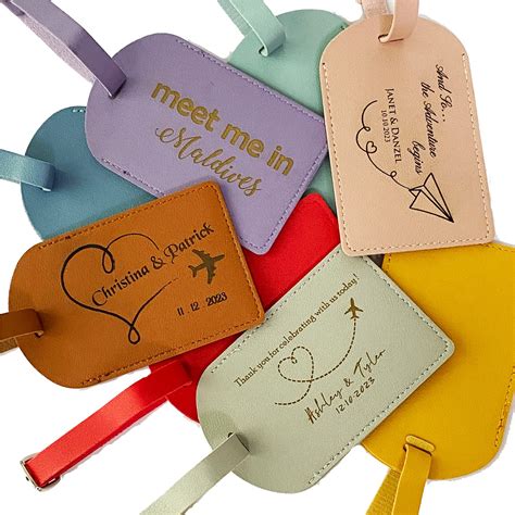Amazon.com: Set of 10 Personalized Luggage Tags, Bulk Wedding Favors ...
