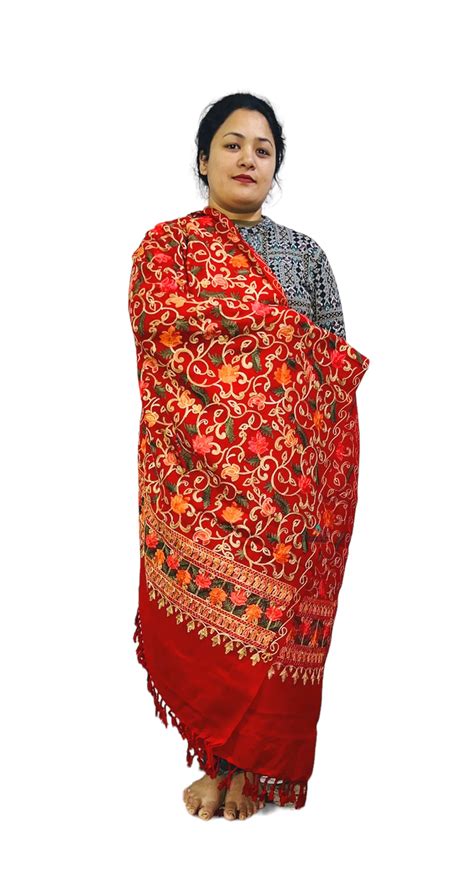 Women's Kashmiri Aari Embroided Floral pure wool Woven Shawls (SIZE: 4 ...