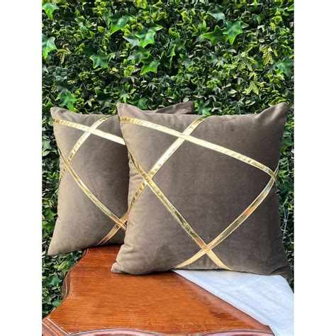 Buy SEEVO Antalya Brown Solid Cushion Covers Online