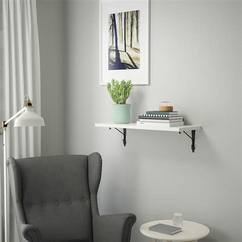 BERGSHULT / KROKSHULT wall shelf, white/anthracite, 80x30 cm (311/2x113 ...