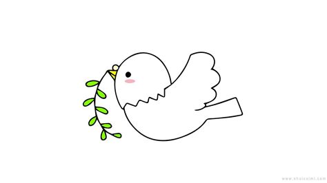 小白鸽怎么画简单,简笔画,和平_大山谷图库