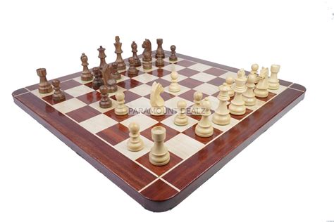 Flat Style 21" Personalized Wooden Chess Board Game Set with Staunton