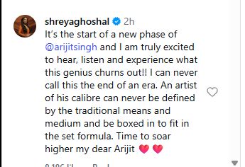 Shreya Ghoshal says "never call this the end of an era" after Arijit ...