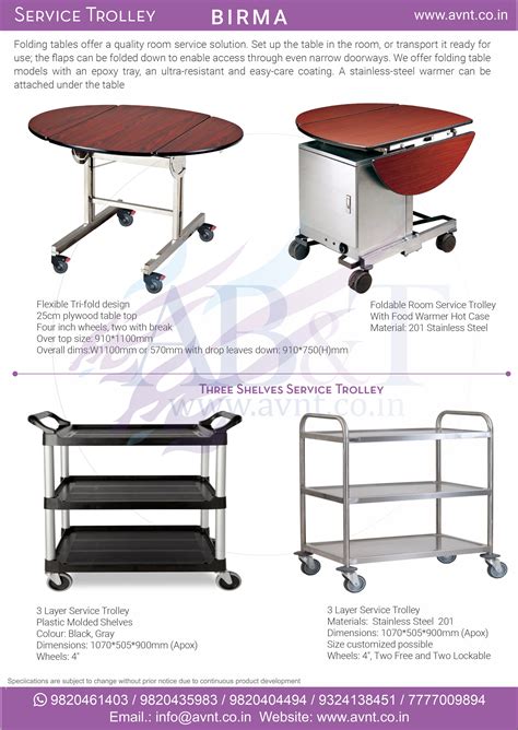 Room Service Trolley manufacturer and wholesale supplies for hotels
