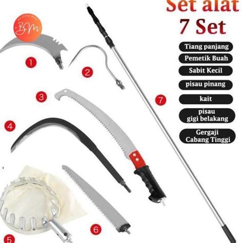 Jual 7 Set 3/5/7/10M Alat Pemetik Buah Alat Berkebun Pemetik Buah ...