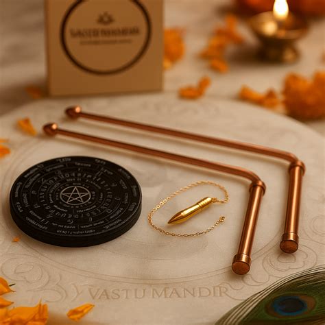 Authentic Vastu Copper Dowsing Kit – 8mm Rods, Board, Pendulum | Vastu ...